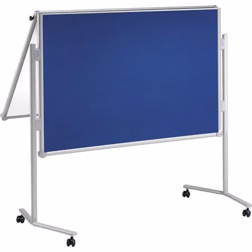 Panel de moderación móvil y plegable MAULpro de tela en azul y blanco