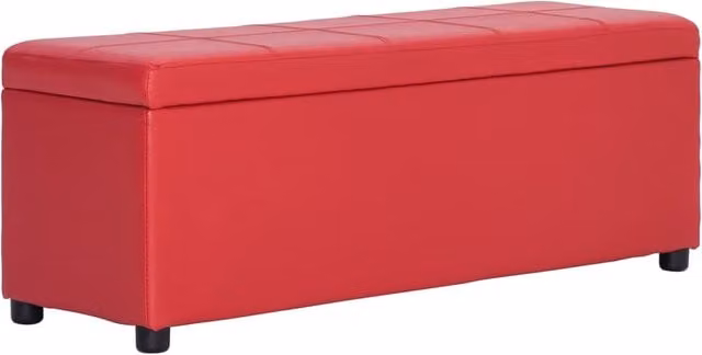 Banco con compartimento de almacenamiento Helloshop26 en piel sintética roja