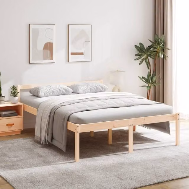 Cama senior Maison Exclusive de madera maciza de pino sin colchón An/P/Al: 160 x 200 x 70.5 cm