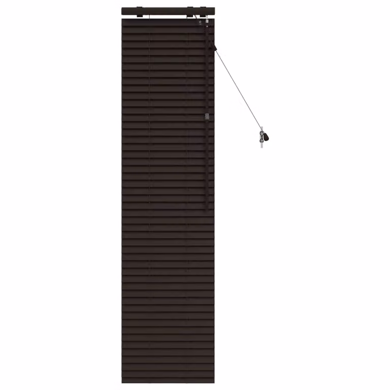 Persiana veneciana de madera vidaXL en marrón oscuro, An: 160 cm, Al: 40 cm, con lamas de 35 mm