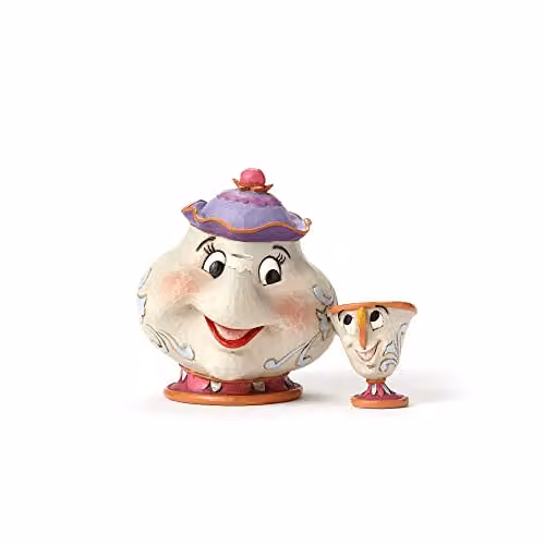 Figura de Francia Mrs. Samovar & Chip Disney Traditions de Enesco en color negro y multicolor, cerámica para mesa