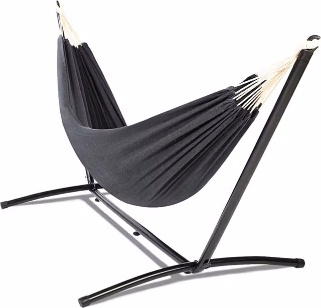 Hamaca con soporte de metal ZenCool de Terre Jardin en gris antracita