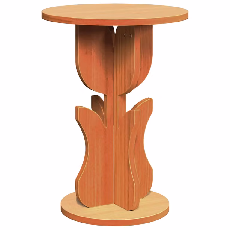 Mesa de café redonda de madera de pino con acabado encerado vidaXL en color marrón, An/P/Al: 39,5 x 39,5 x 53,5 cm