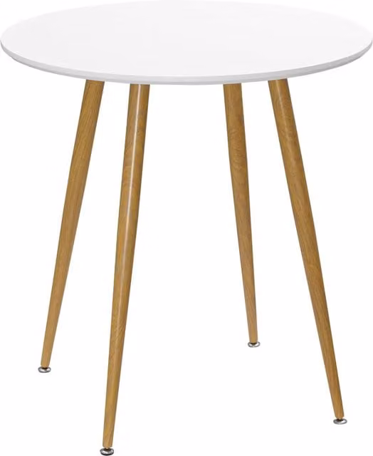 Mesa de comedor redonda HOMCOM de estilo nórdico para 2 personas con acabado mate en blanco y marrón, An/P/Al: 72 x 72 x 75 cm
