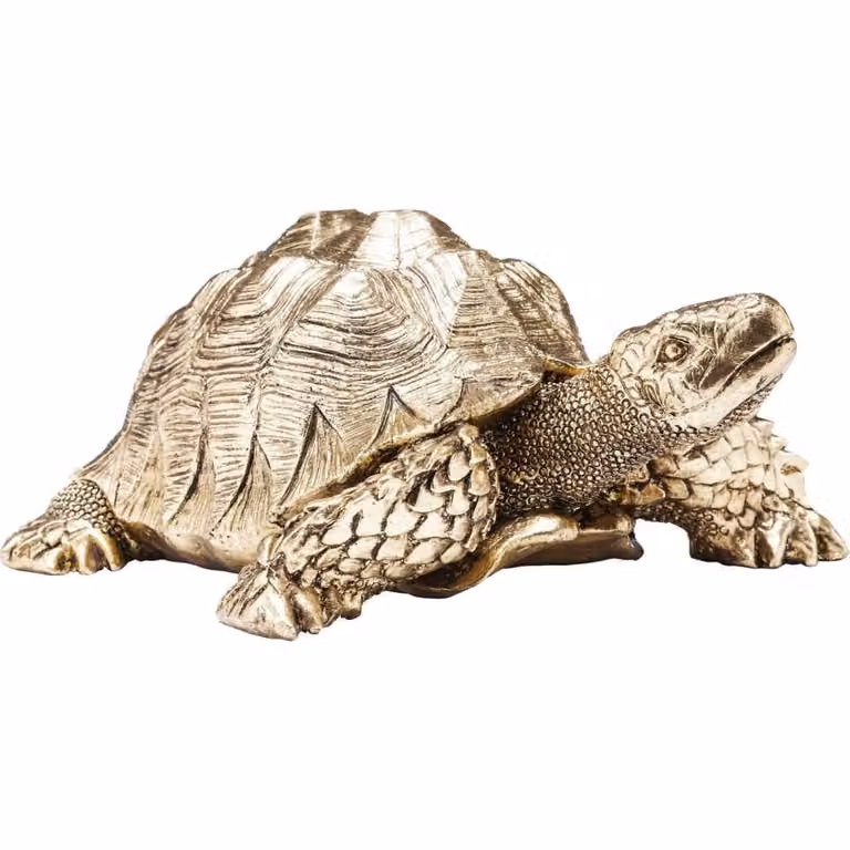 Figura decorativa de tortuga de Kare Design en color oro para mesa