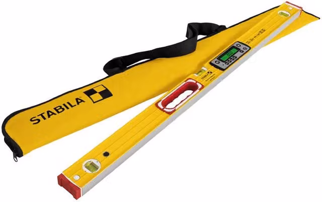 Nivel de burbuja digital Stabila Serie Tech 196 DL IP67 de 61 cm en color rojo y amarillo