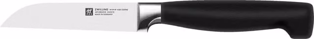 Cuchillo para verduras Zwilling Vier Sterne de acero inoxidable con funda, 8 cm, negro y plata