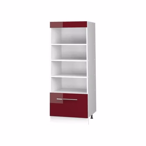 Vicco Estantería de Cocina Fame-Line de Alto Brillo en Rojo Burdeos y Blanco An/P/Al: 60 x 58,51 x 153,6 cm