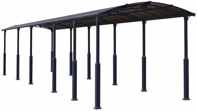 Carport individual Alpine de Palram en color antracita, An x Pr: 3,59 x 12,9 m