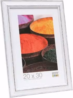 Marco de madera Deknudt Frames para mesa, color blanco, rectangular, 15 x 20 cm