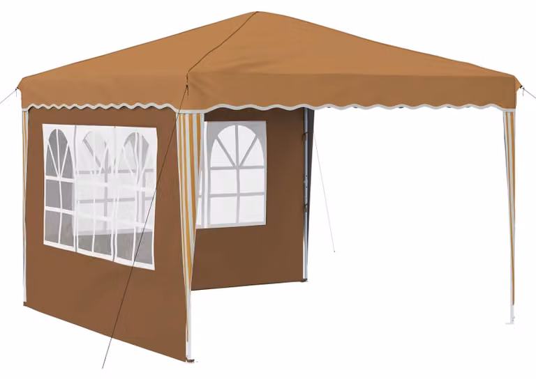Carpa plegable Syfax para fiestas en color beige, An/P/Al: 288 x 288 x 245 cm