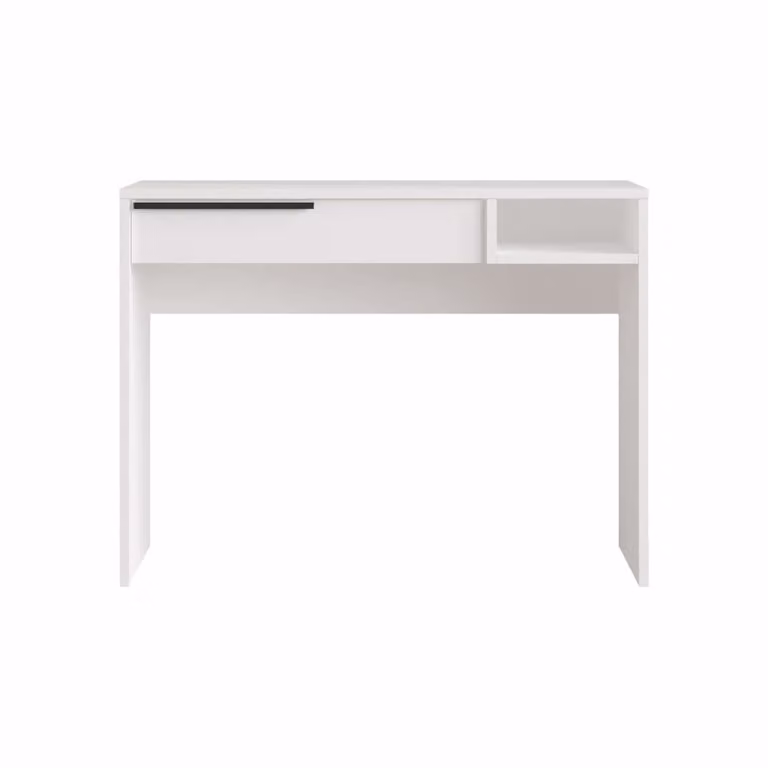 Escritorio moderno Mobili Rebecca en blanco y gris para oficina o dormitorio An/P/Al: 100 x 44,5 x 75 cm