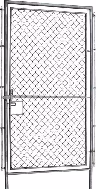 Puerta de vaivén AQUAGART para cercas de caza y pasto, malla de alambre anudado de acero galvanizado, color plata, Ancho: 100 cm, Altura: 200 cm