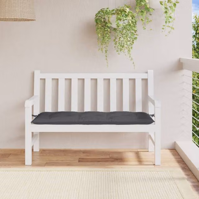 Cojín para banco de jardín SYFAX en tela gris antracita melange, An/P/Al: 120 x 50 x 7 cm