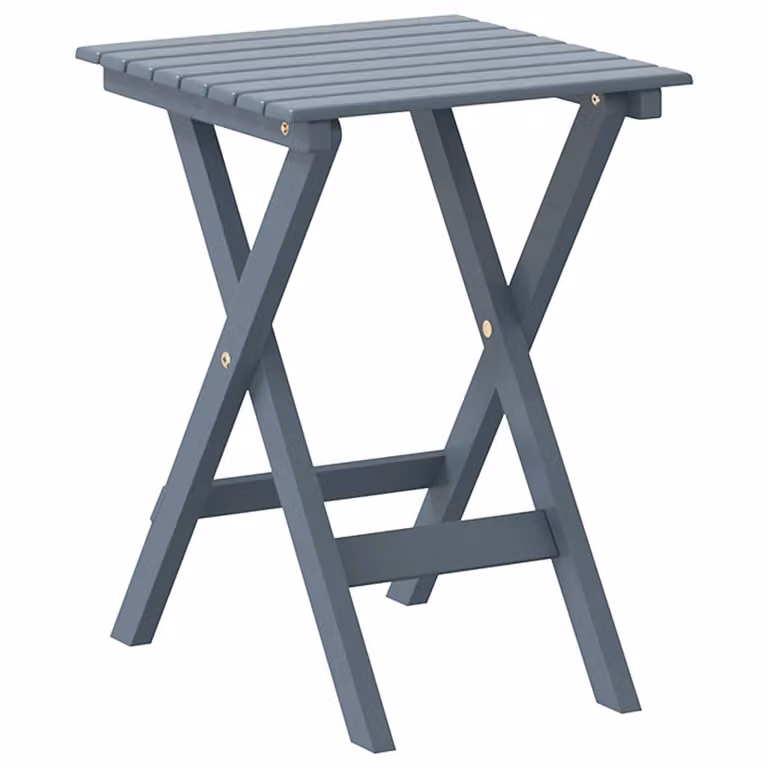 Mesa auxiliar plegable Syfax de madera de álamo lacada en gris, An/P/Al: 35 x 35 x 46 cm