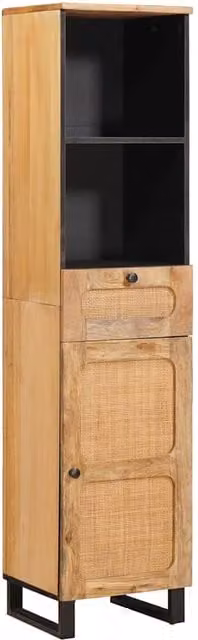 Mueble de baño moderno Maison Exclusive en madera de mango color marrón con estantes internos y puertas, An/P/Al: 38 x 33 x 160 cm
