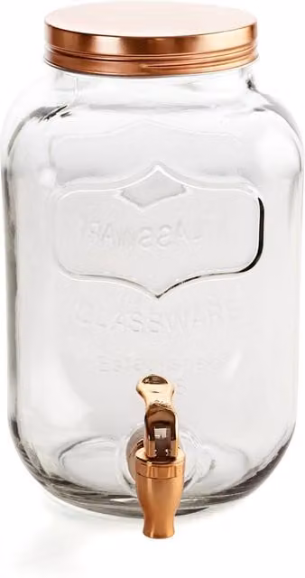 Dispensador de bebidas Quid Habitat de cobre y vidrio transparente con tapa de 4 l