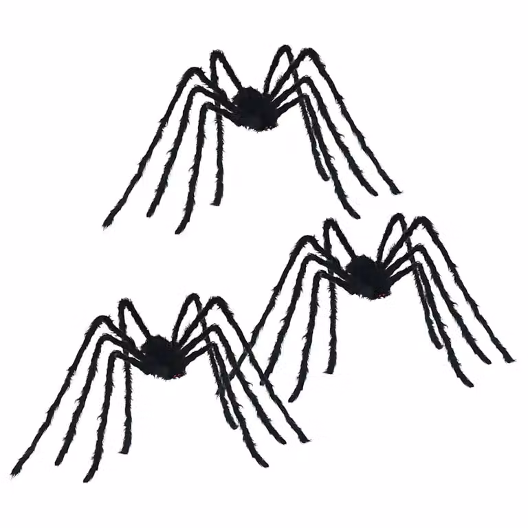 Set de 3 Decoraciones de Arañas de Halloween vidaXL, Color Negro, 200 cm