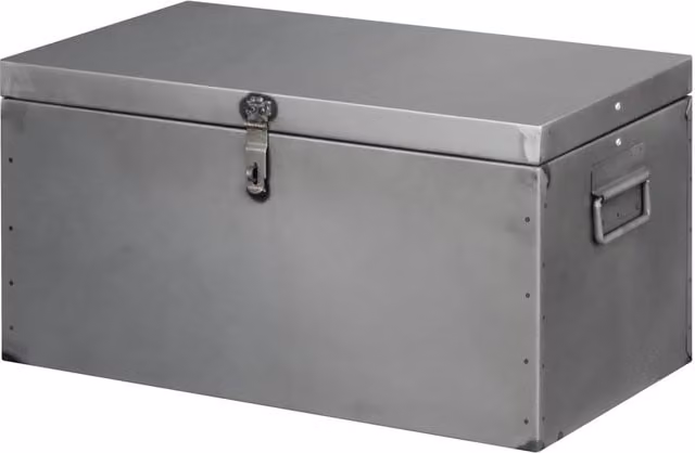 Cofre de almacenamiento impermeable TECHMAN en acero inoxidable color gris y plata