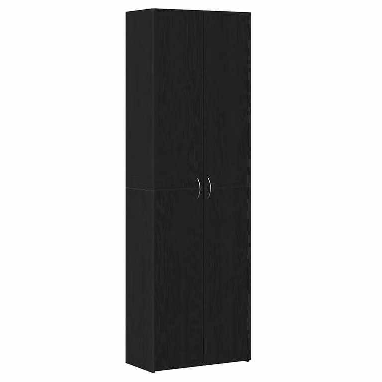Armario de oficina moderno vidaXL en roble y negro con puertas batientes y estantes ajustables An/P/Al: 60 x 32 x 190 cm