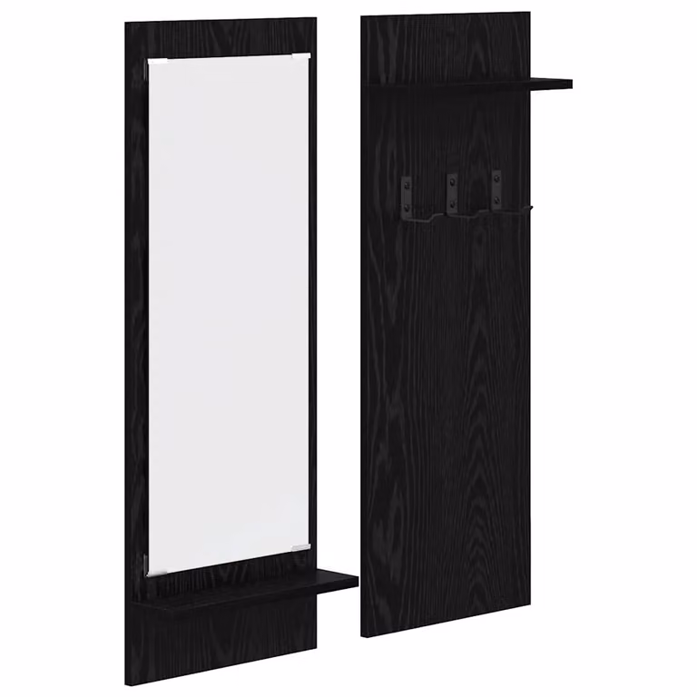 Perchero de pared moderno vidaXL en madera de roble y negro mate