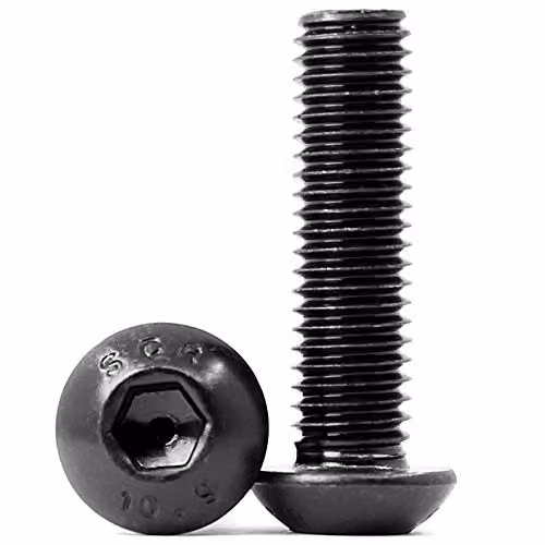 Pack de 25 tornillos de cabeza almendrada KONGKI M6 x 55 mm, acero al carbono 10.9, color negro