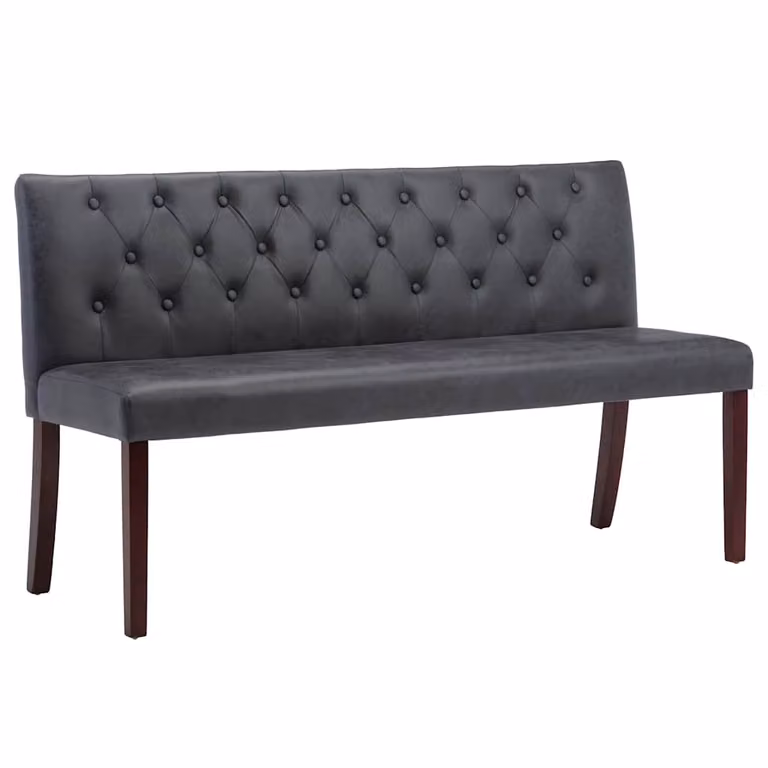 Banco de piel de ante artificial gris vidaXL de 148,5 cm