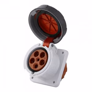 Base de empotrar Mennekes TA 1128A roja de 63A con 5 polos e IP67