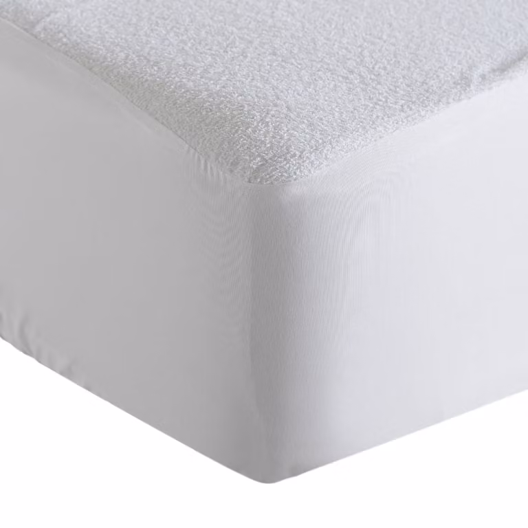 Protector de colchón impermeable Amazon Basics de algodón blanco An/P/Al: 180 x 200 x 32 cm