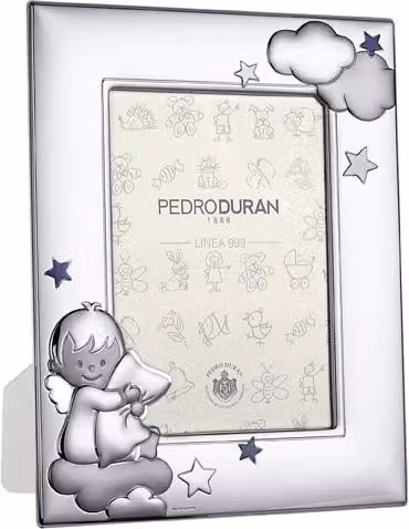 Marco de fotos Dulces Sueños Pedro Durán, color plata, rectangular para mesa, 13 x 18 cm
