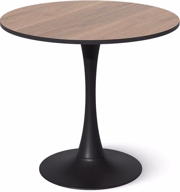 Mesa de comedor Vicco Carl de diseño moderno en nogal y negro, An/An: 80 x 80 cm