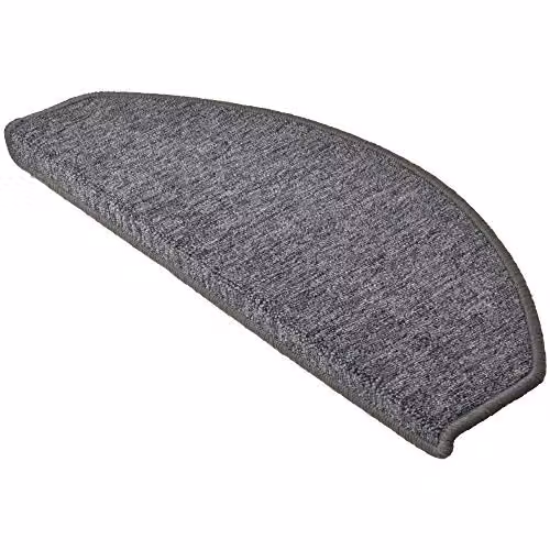Set de 15 alfombras semicirculares antideslizantes y absorbentes de sonido Beautissu en color gris de polipropileno