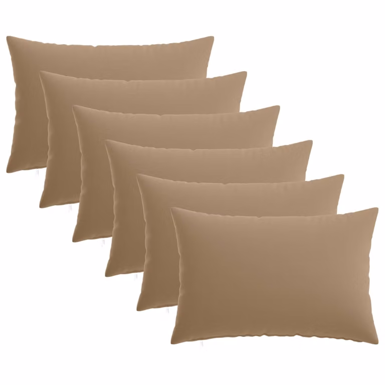 Set de 6 fundas de almohada vidaXL HEERLEN en poliéster, color gris y marrón, An/P: 50 x 70 cm