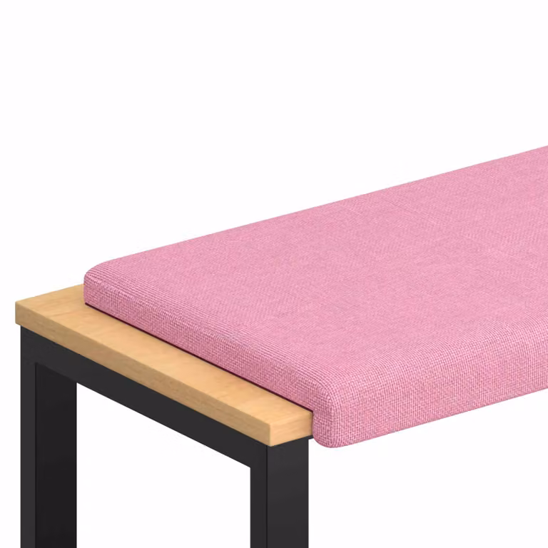 Cojín de banco rectangular vidaXL en tela rosa con base antideslizante y relleno de espuma, Profundidad: 35 cm