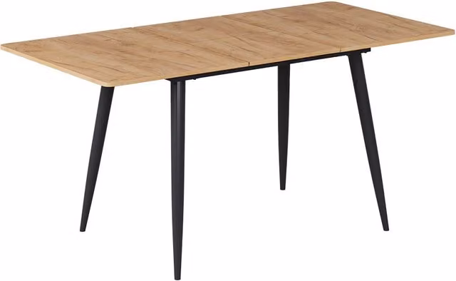 Mesa de comedor extensible Vicco Beaver en roble y negro, An/P/Al: 120-160 x 80 x 75 cm