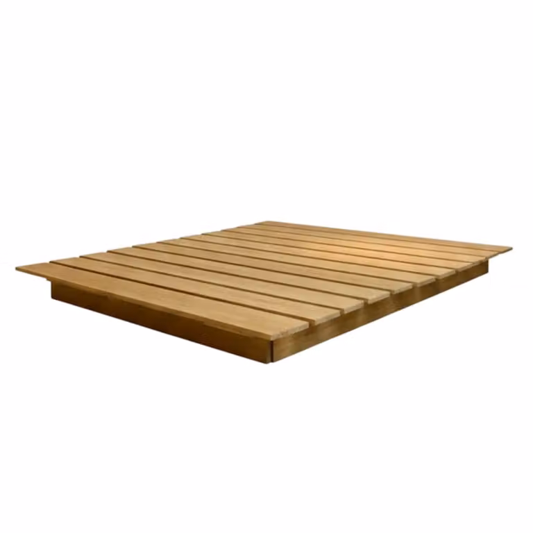 Cama tatami oriental Hannun Nami de pino macizo natural color marrón An/P: 160 x 200 cm
