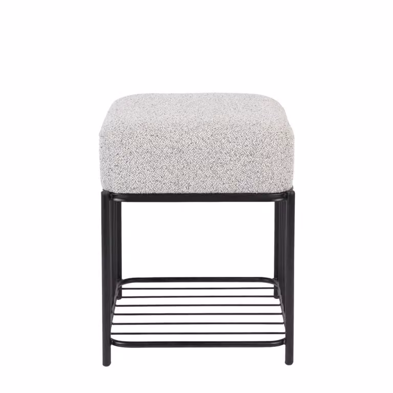 Taburete de tela gris con estructura de metal de estilo moderno para tu hogar