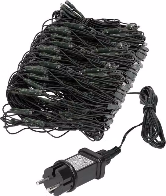 Guirnalda de luces LED Ecd Germany tipo cortina para Navidad, 320 LED, blanco cálido, IP44, An/Al: 1,5 x 3 m