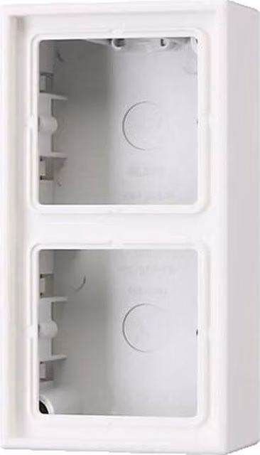 Interruptor de superficie Jung LS Cube de 2 elementos en color blanco alpino LS582AWW