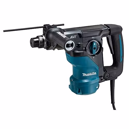 Martillo combinado Makita HR3011FCJ de 1050W con sistema SDS-PLUS, 3 modos y tecnología AVT en acabado multicolor