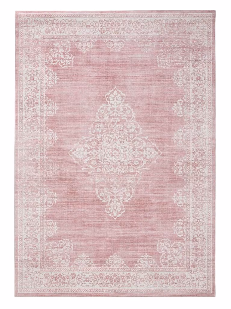Alfombra patchwork vintage Benuta en colores rosa y rojo, An/P: 120 x 170 cm
