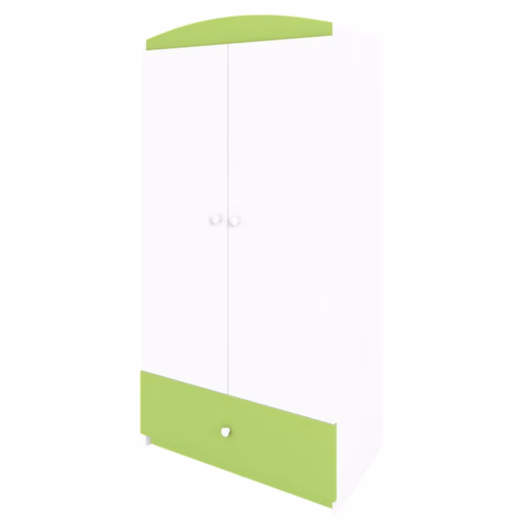 Armario infantil Kocot Kids de 2 puertas y 1 cajón en color verde pistacho con sistema soft close, An/P/Al: 90 x 52 x 181,2 cm