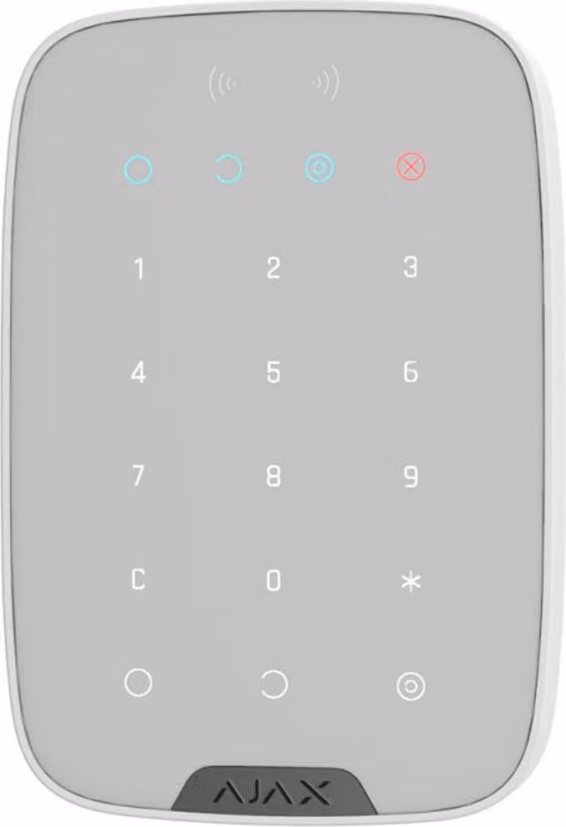 Teclado Ajax Systems Keypad Plus blanco para Smart Hub con conexión WiFi y aplicación inteligente