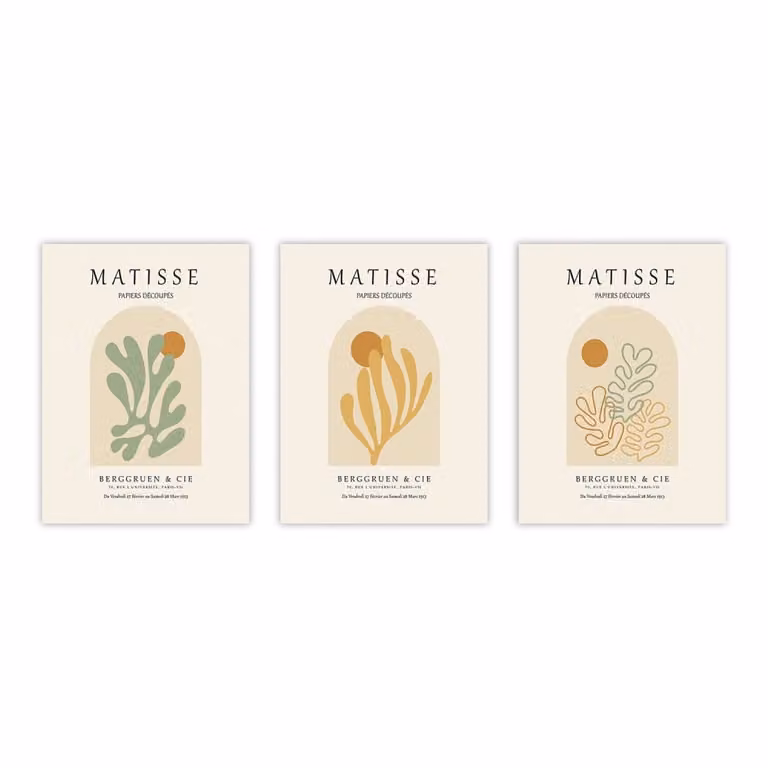 Set de 3 posters abstractos multicolor de Poster Lab, An/P: 50 x 70 cm