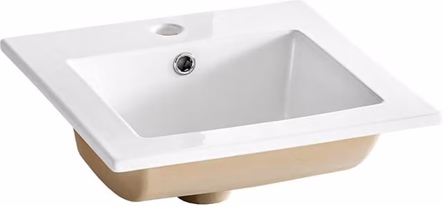 Lavabo empotrado rectangular de cerámica blanco COMAD An/P/Al: 42 x 42 x 17 cm