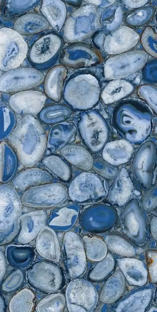 Gres porcelánico SO-TILES efecto mármol ágata azul y blanco brillante de gran formato An/P/Al: 60 x 120 cm