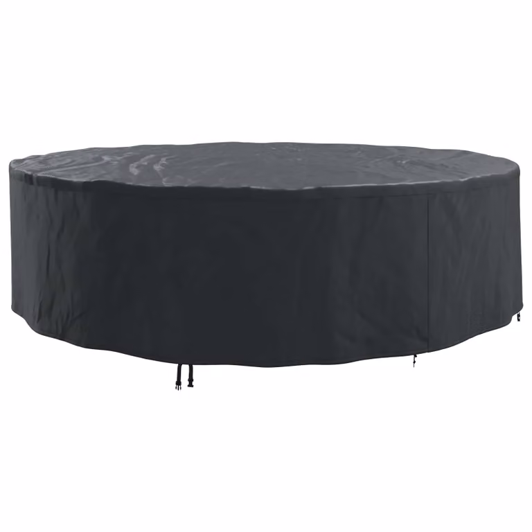 Funda para muebles redonda vidaXL en tela Oxford 600D negra, resistente al agua y a las manchas, An/P/Al: 320 x 320 x 85 cm