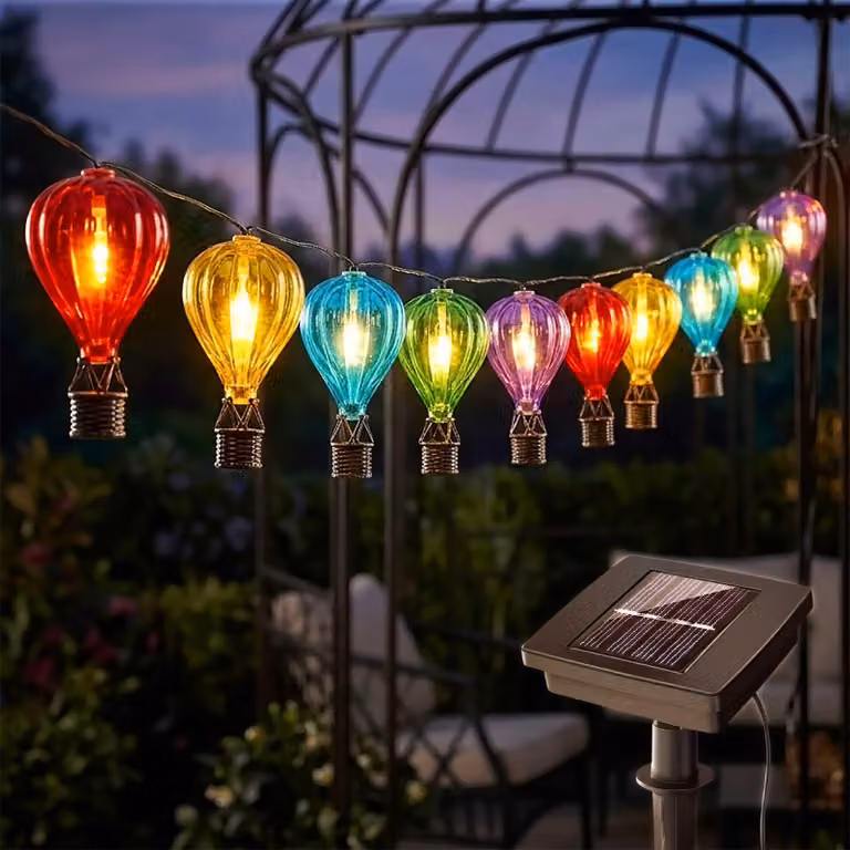Guirnalda de luces solares LED Spetebo multicolor con sensor crepuscular para fiestas e iluminación exterior IP44