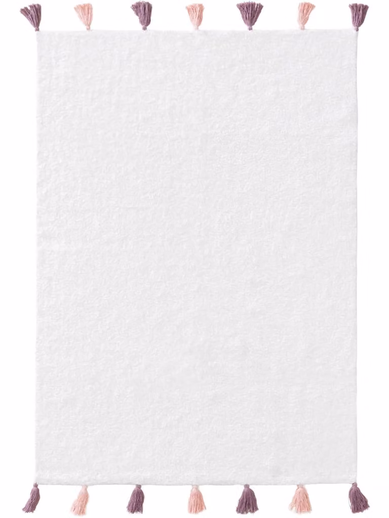 Alfombra lavable Benuta para niños con flecos, diseño rosa y blanco, An/P: 150 x 220 cm