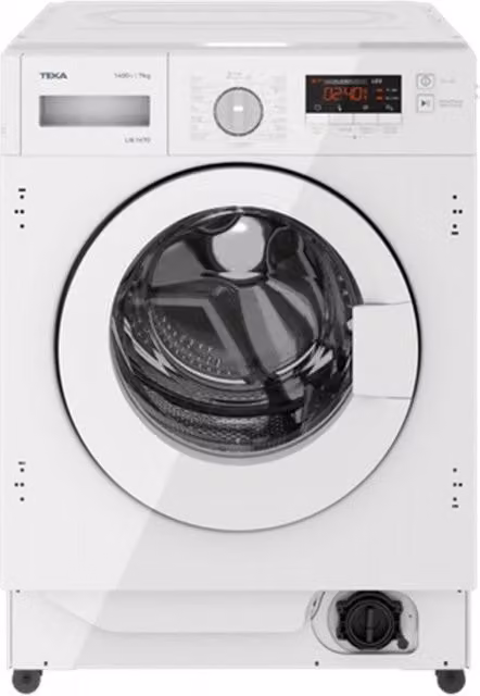 Lavadora integrable Teka LI6 1471 de 7 kg con motor inverter y carga frontal en color blanco